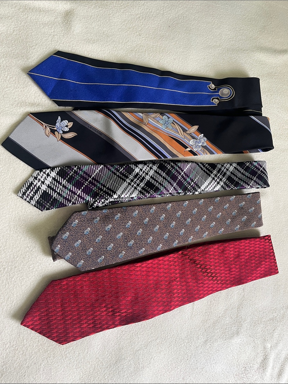 Vintage Designer Ties Hugo Boss, Lanvin, Leonard, Le Piguin & Sole di Como